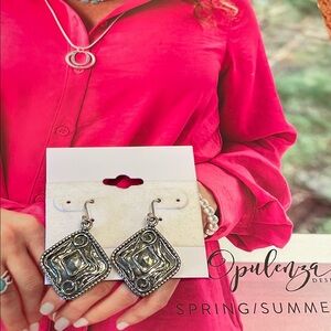 Ornate Diamond Shaped Earrings